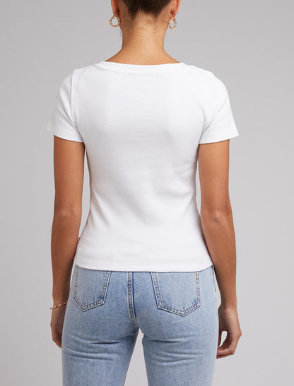 Lily V-Neck Tee - White