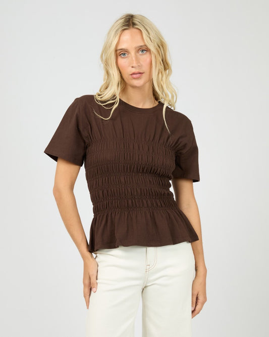 Lipa Ruched Top - Brown