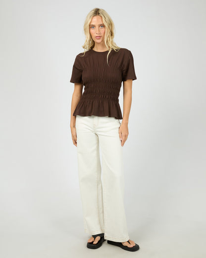 Lipa Ruched Top - Brown