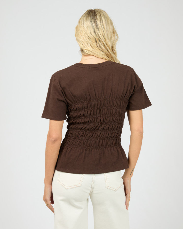 Lipa Ruched Top - Brown