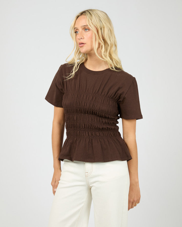 Lipa Ruched Top - Brown