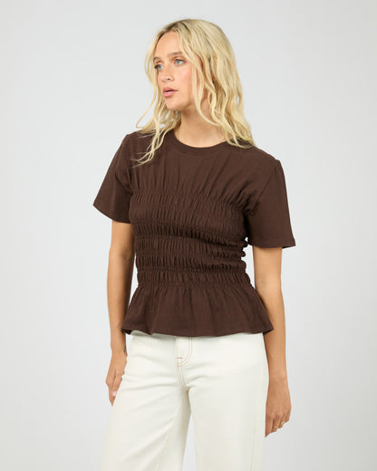 Lipa Ruched Top - Brown