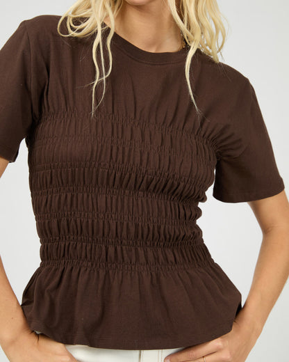 Lipa Ruched Top - Brown