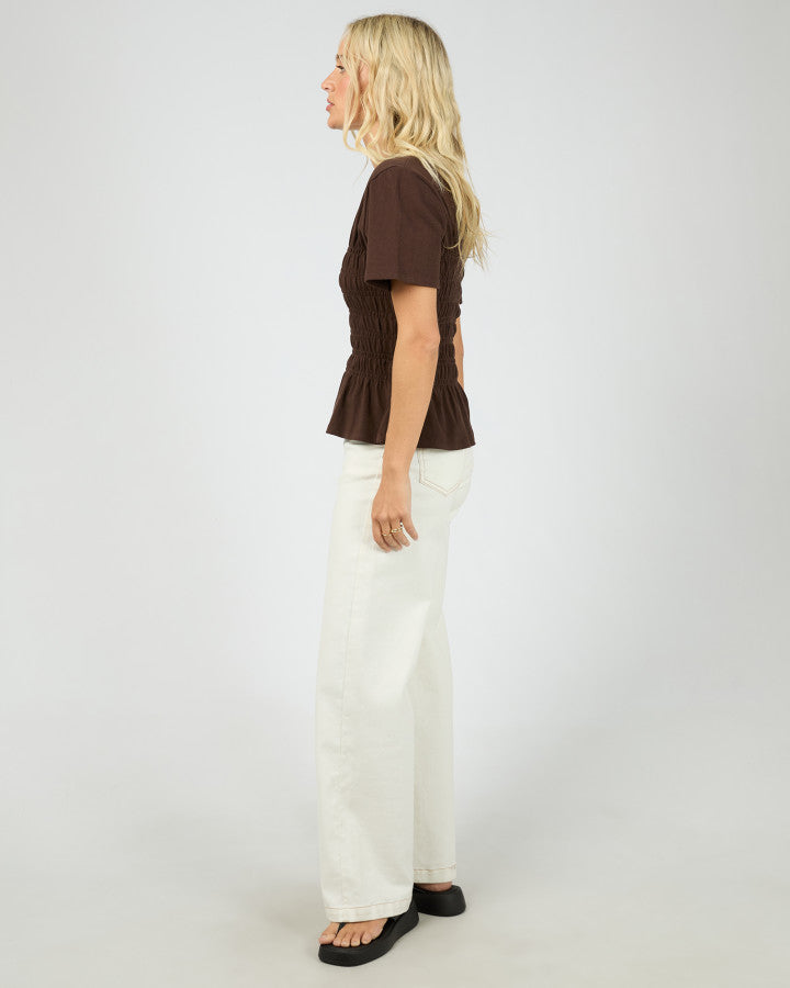 Lipa Ruched Top - Brown