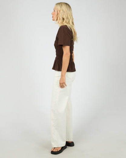 Lipa Ruched Top - Brown