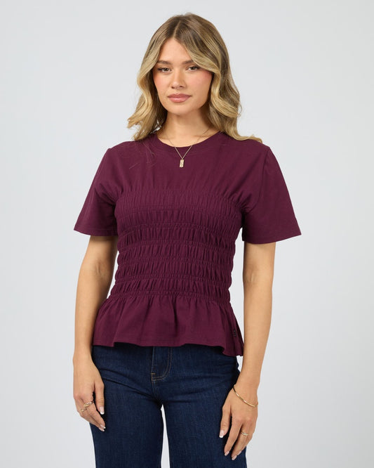 Lipa Ruched Top - Wine