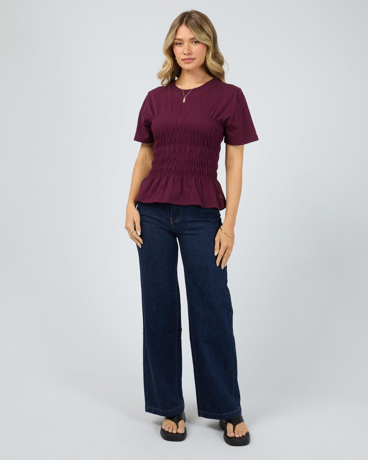 Lipa Ruched Top - Wine