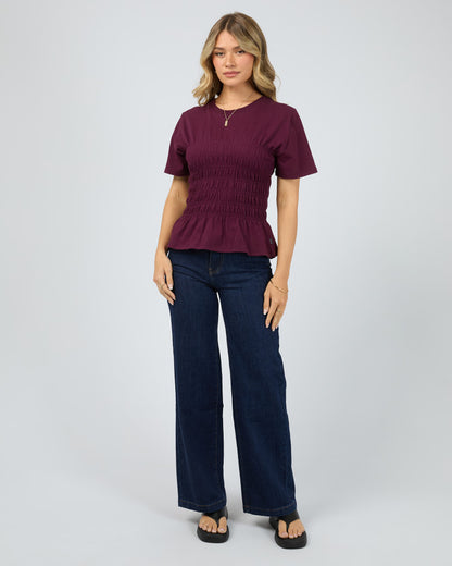 Lipa Ruched Top - Wine