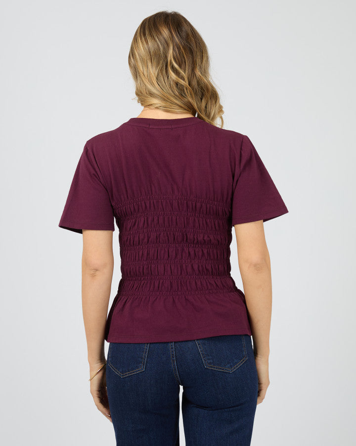 Lipa Ruched Top - Wine