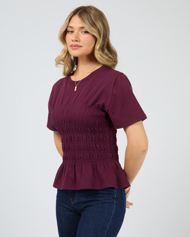 Lipa Ruched Top - Wine