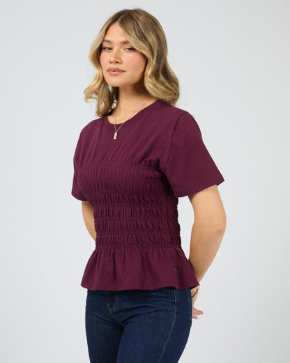 Lipa Ruched Top - Wine