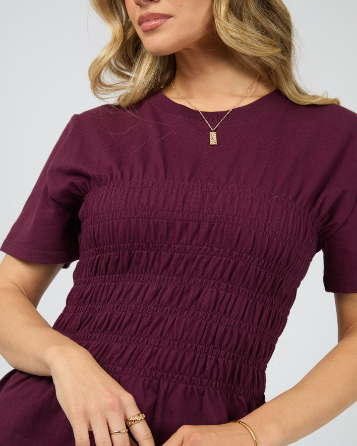 Lipa Ruched Top - Wine