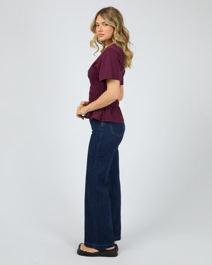 Lipa Ruched Top - Wine