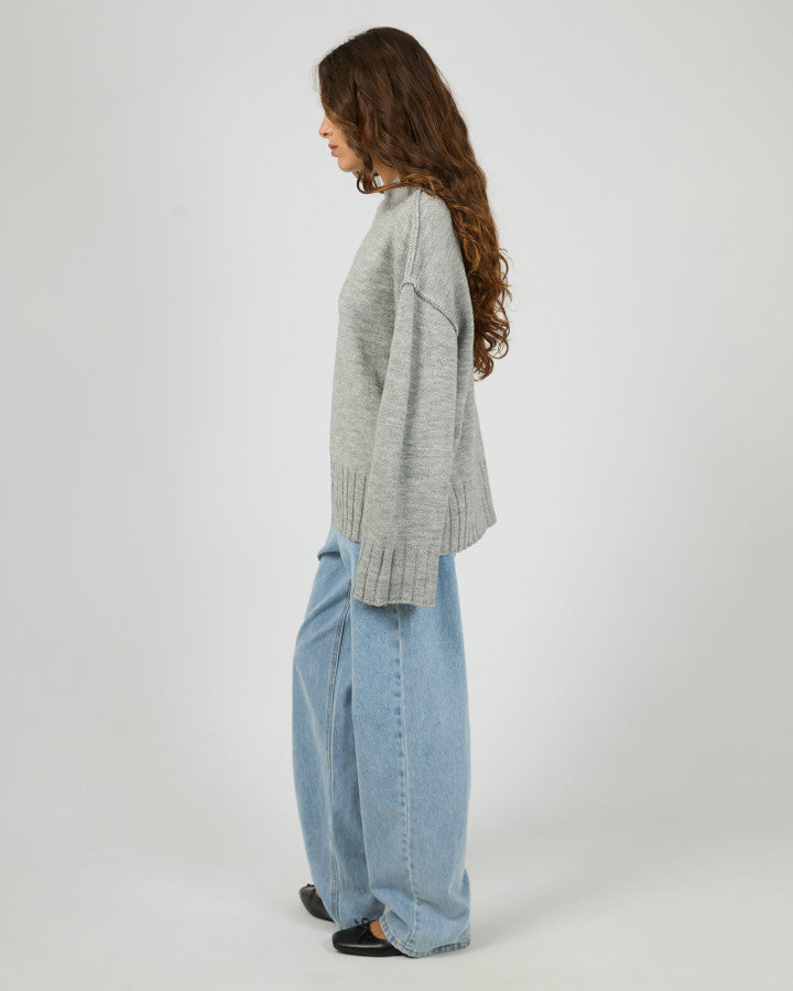 Lotus Knit Jumper - Grey Marle