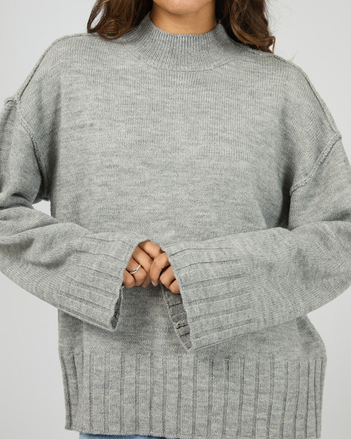 Lotus Knit Jumper - Grey Marle