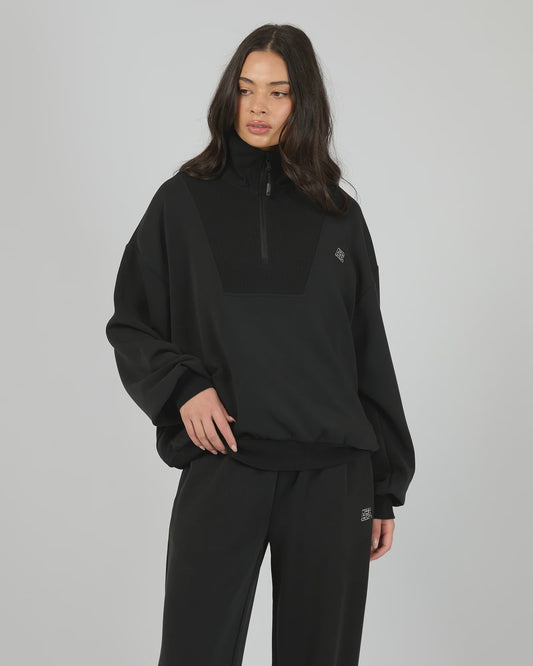 Luxe Active 1/4 Zip- Black