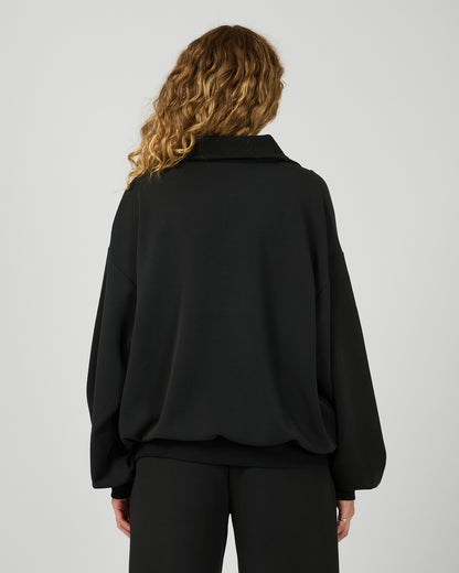 Luxe Active 1/4 Zip- Black