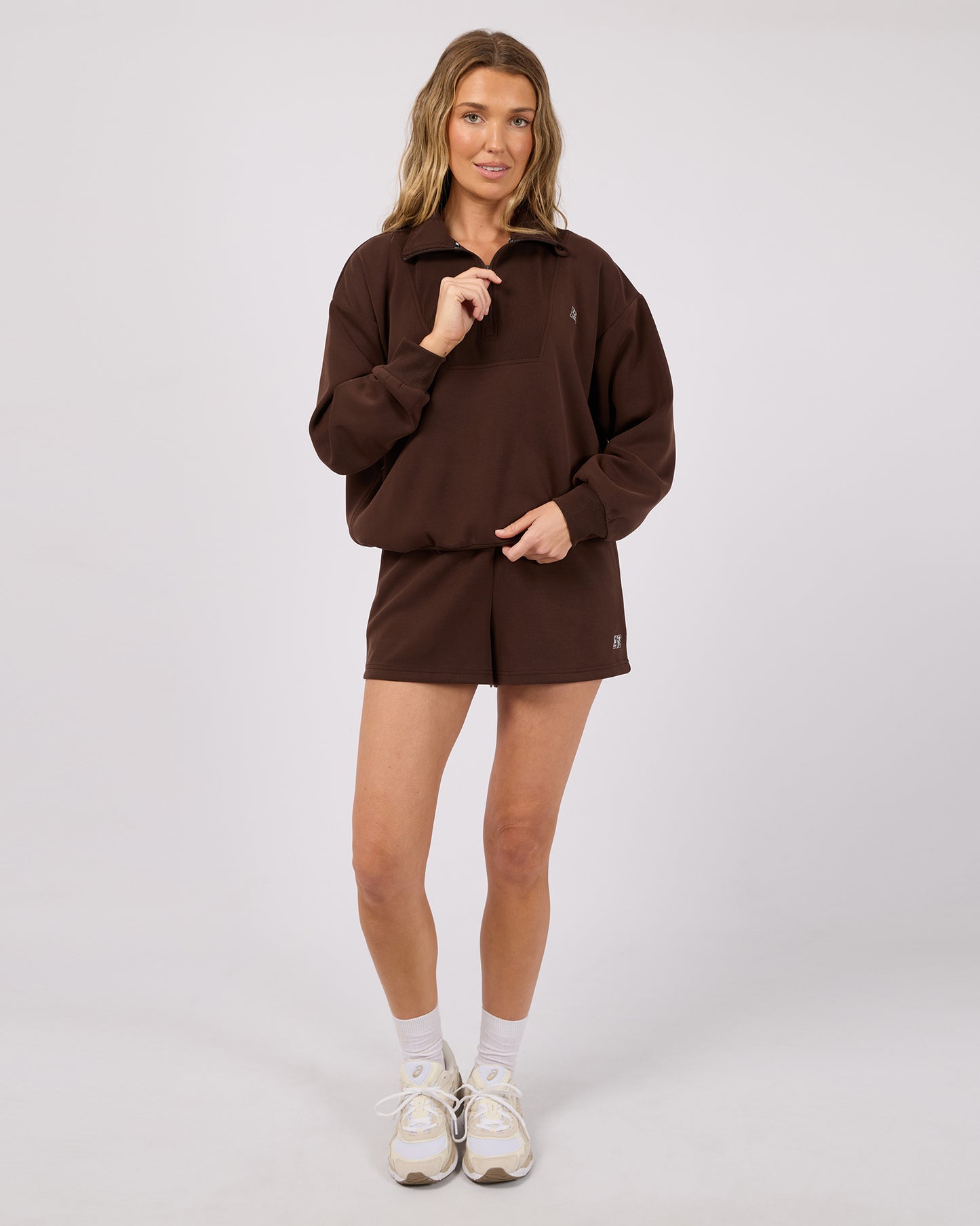 Luxe Active 1/4 Zip- Brown