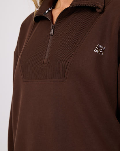 Luxe Active 1/4 Zip- Brown
