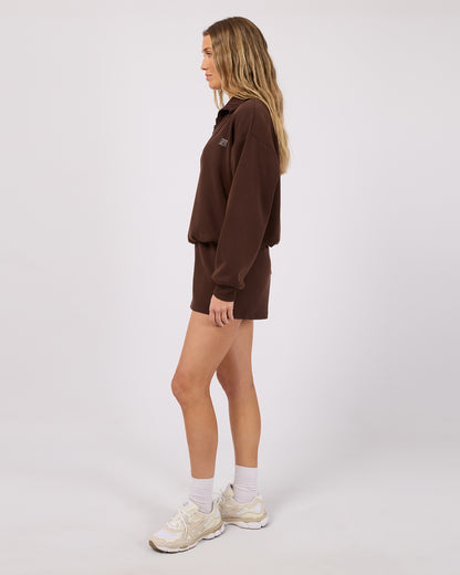 Luxe Active 1/4 Zip- Brown