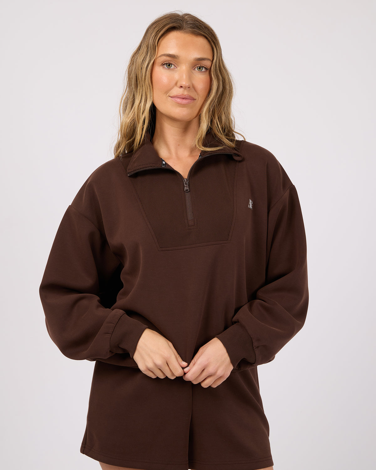 Luxe Active 1/4 Zip- Brown