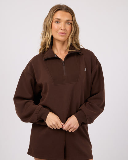 Luxe Active 1/4 Zip- Brown