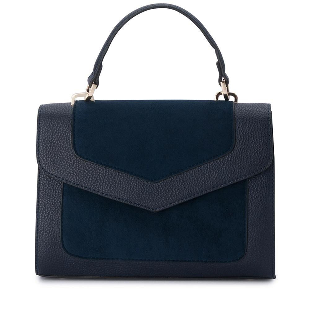 Markle Suede & Pebble Top Handle - Navy