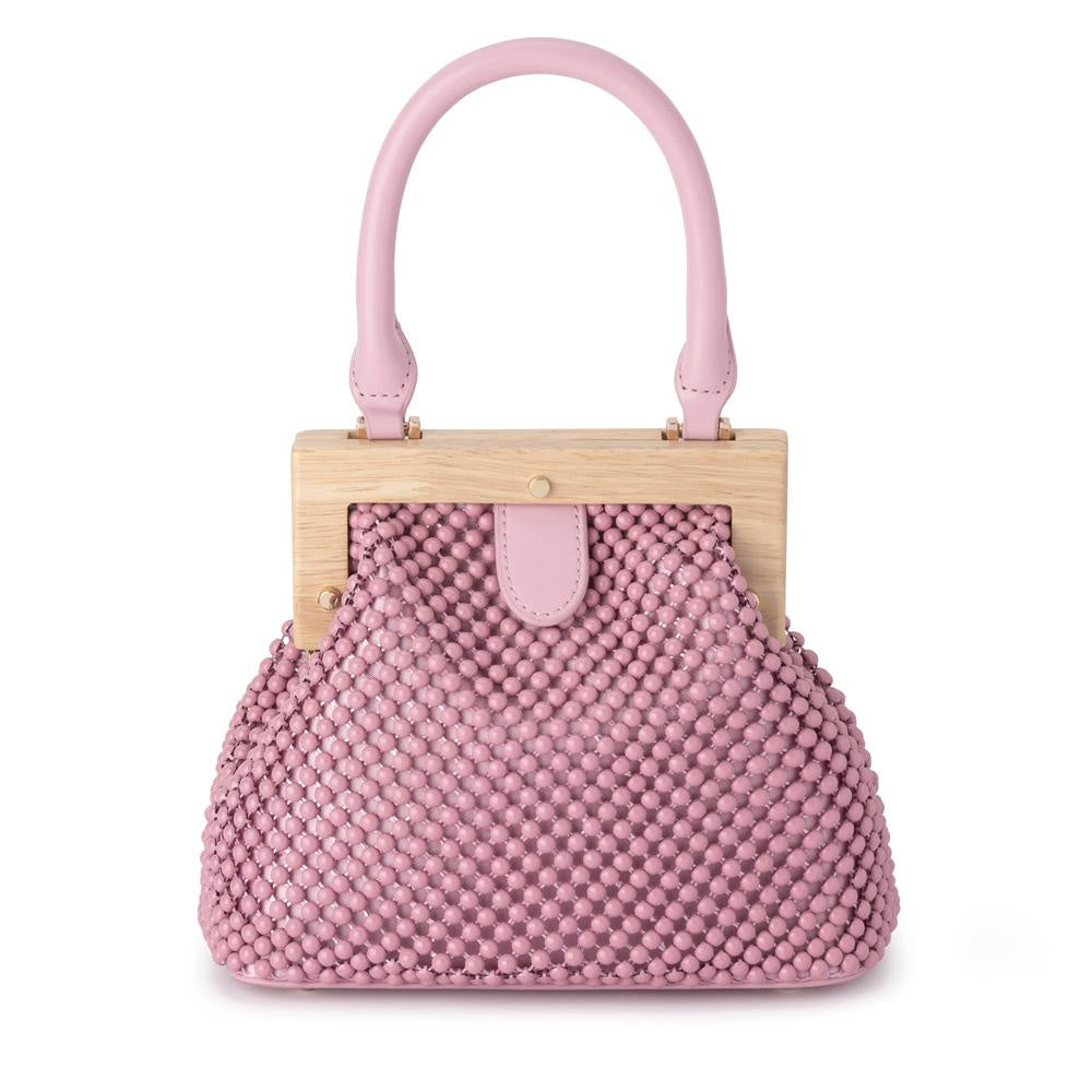 Marlo Ball Mesh Handle Bag - Pink