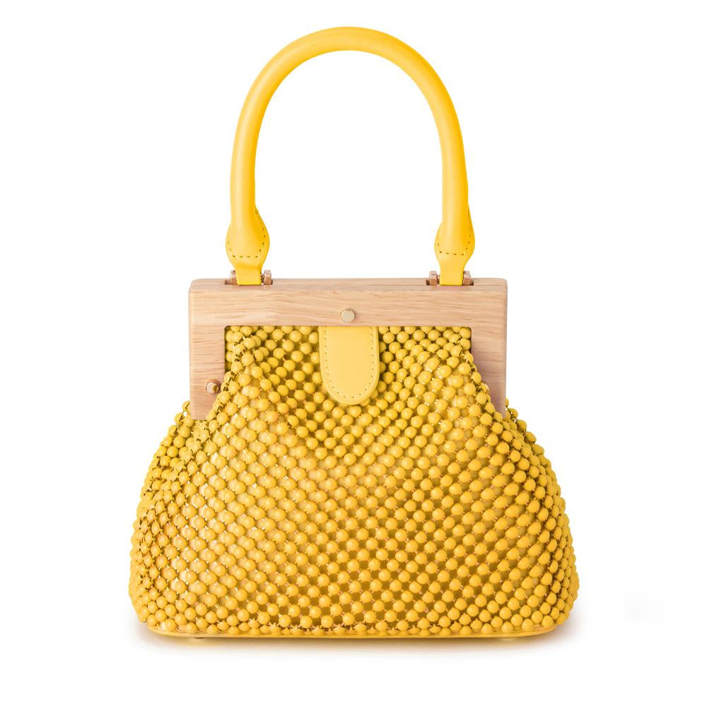 Marlo Ball Mesh Handle Bag - Lemon