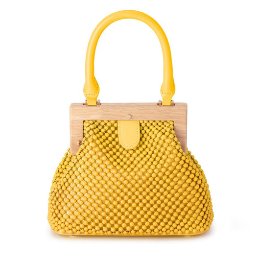 Marlo Ball Mesh Handle Bag - Lemon