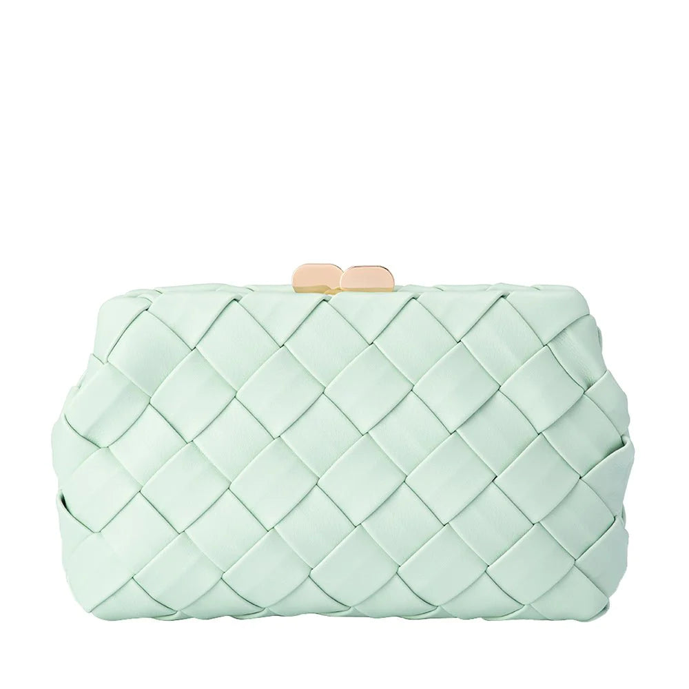 QUINN Woven Clutch - Mint