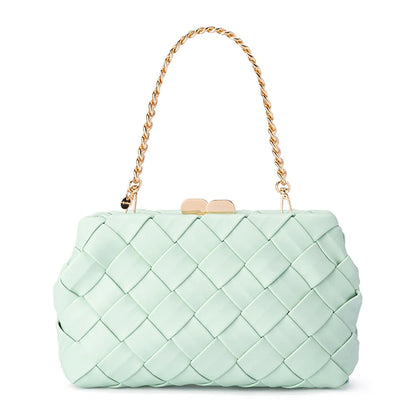 QUINN Woven Clutch - Mint