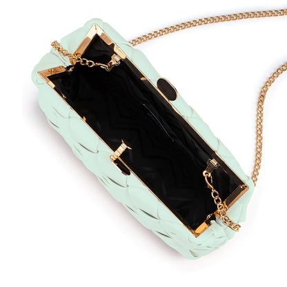 QUINN Woven Clutch - Mint