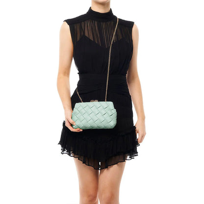 QUINN Woven Clutch - Mint