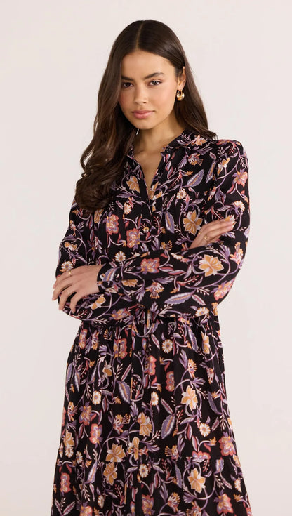 Regal Long Sleeve Midi Dress