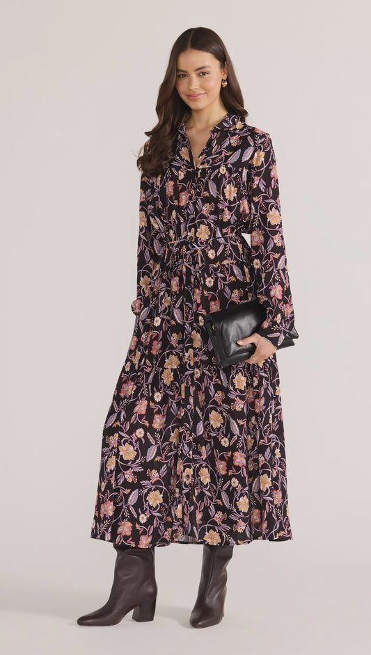 Regal Long Sleeve Midi Dress