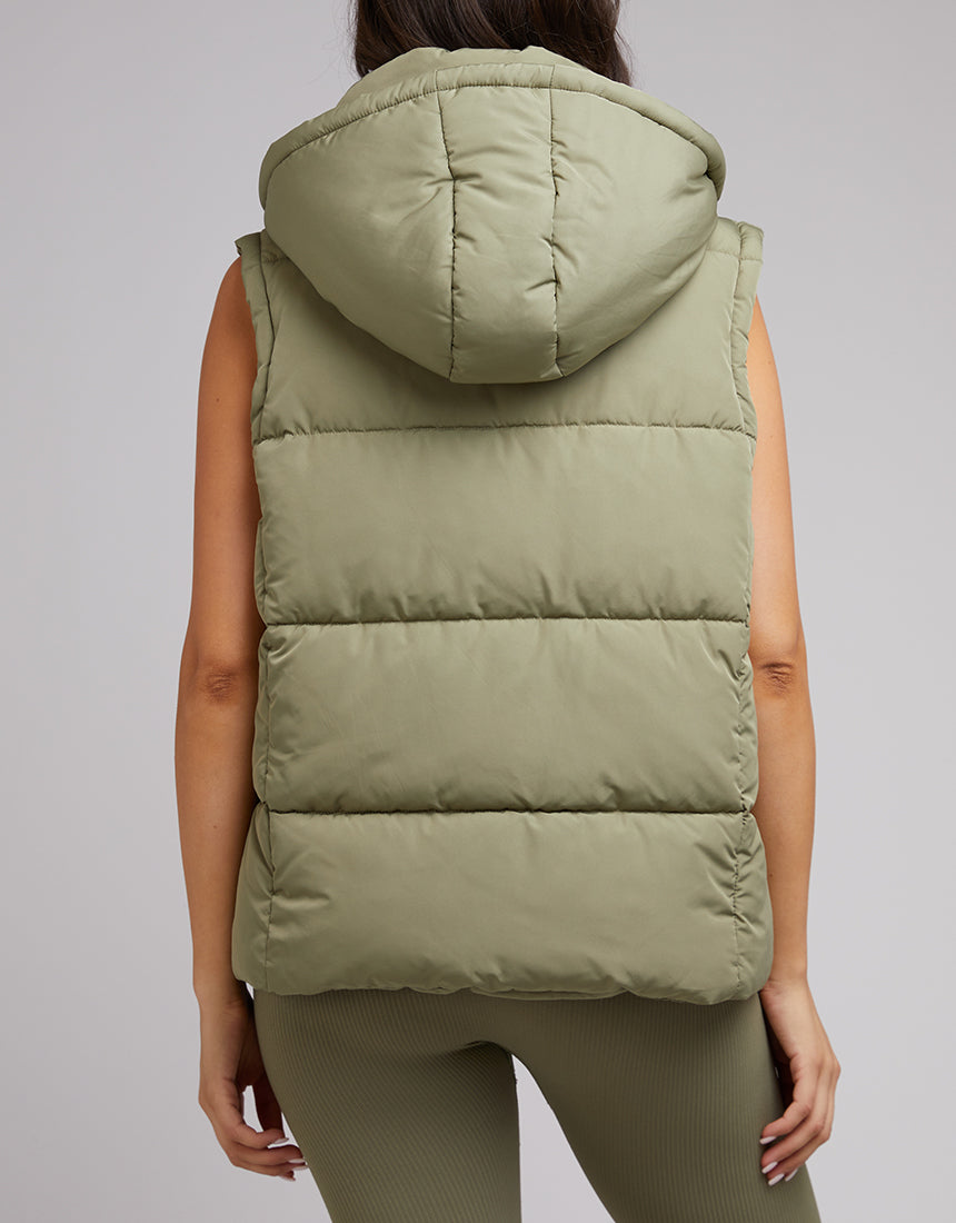 Remi Luxe Puffer Vest - Khaki