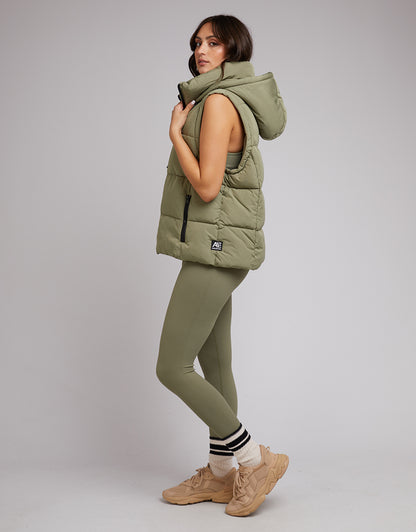 Remi Luxe Puffer Vest - Khaki