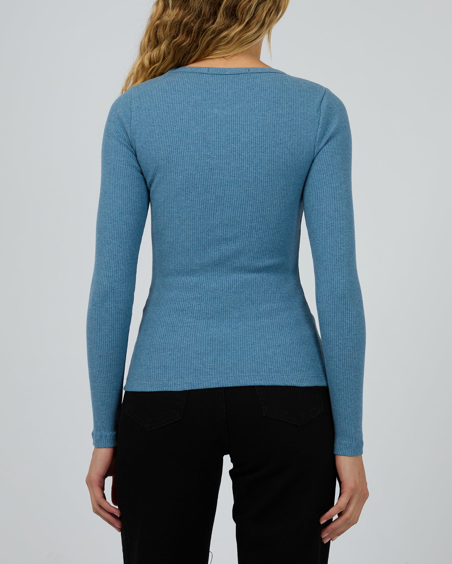 Rib Long Sleeve - Slate Marle