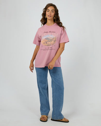 Rocky Mountains Relaxed Tee - Quartz Pink
