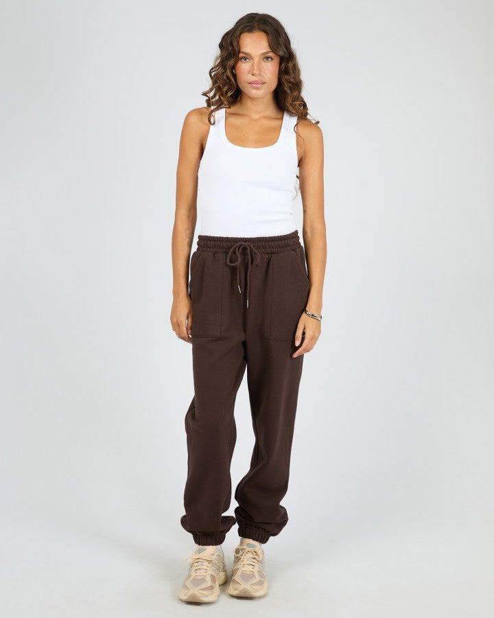 Silent Luxe Cuffed Trackpant- Chocolate