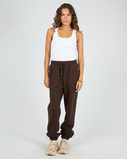 Silent Luxe Cuffed Trackpant- Chocolate