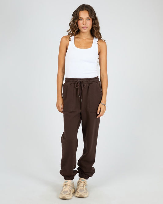 Silent Luxe Cuffed Trackpant- Chocolate