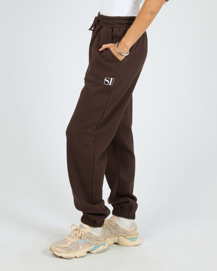 Silent Luxe Cuffed Trackpant- Chocolate