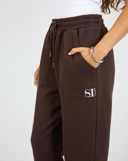 Silent Luxe Cuffed Trackpant- Chocolate