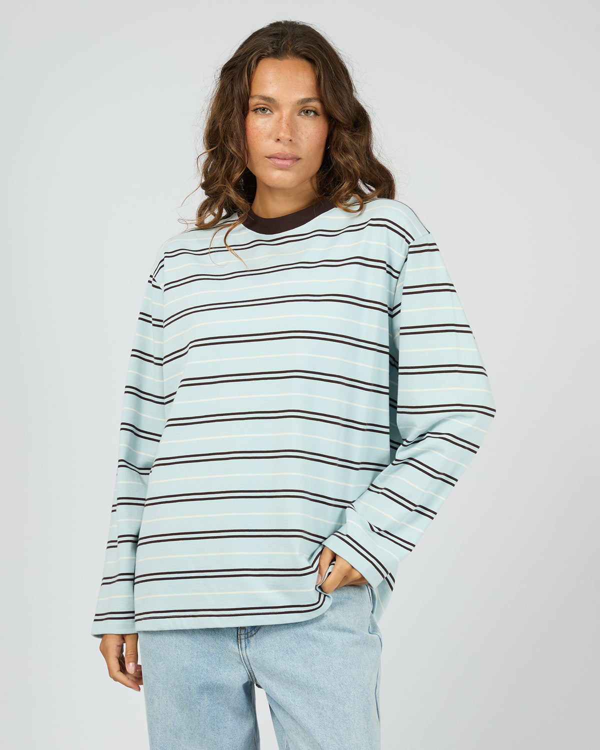 Stripe Long Sleeve Tee - Light Blue