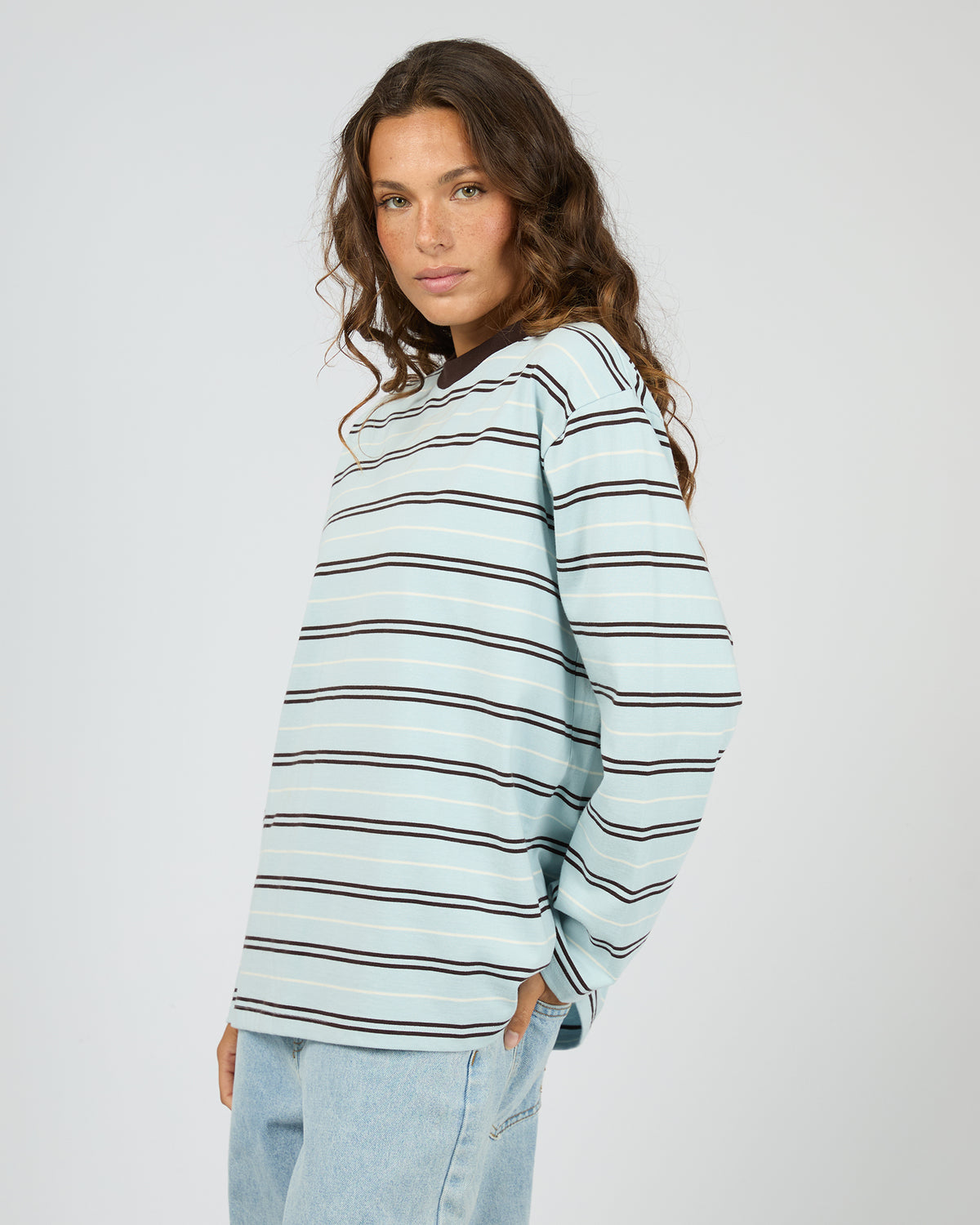 Stripe Long Sleeve Tee - Light Blue