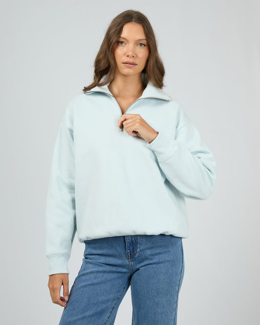 Studio Relaxed 1/4 Zip - Cloud