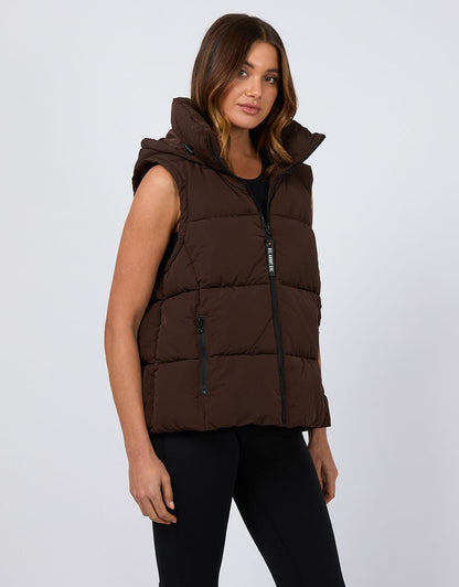 Remi Luxe Puffer Vest - Brown