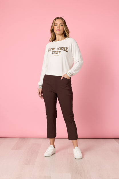 Threadz 3/4 Pants-Coffee